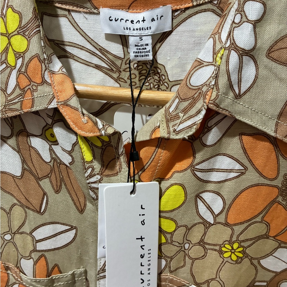 Current Air Floral Print Midi Jumpsuit in Orange and Brown - Picture 3 of 4